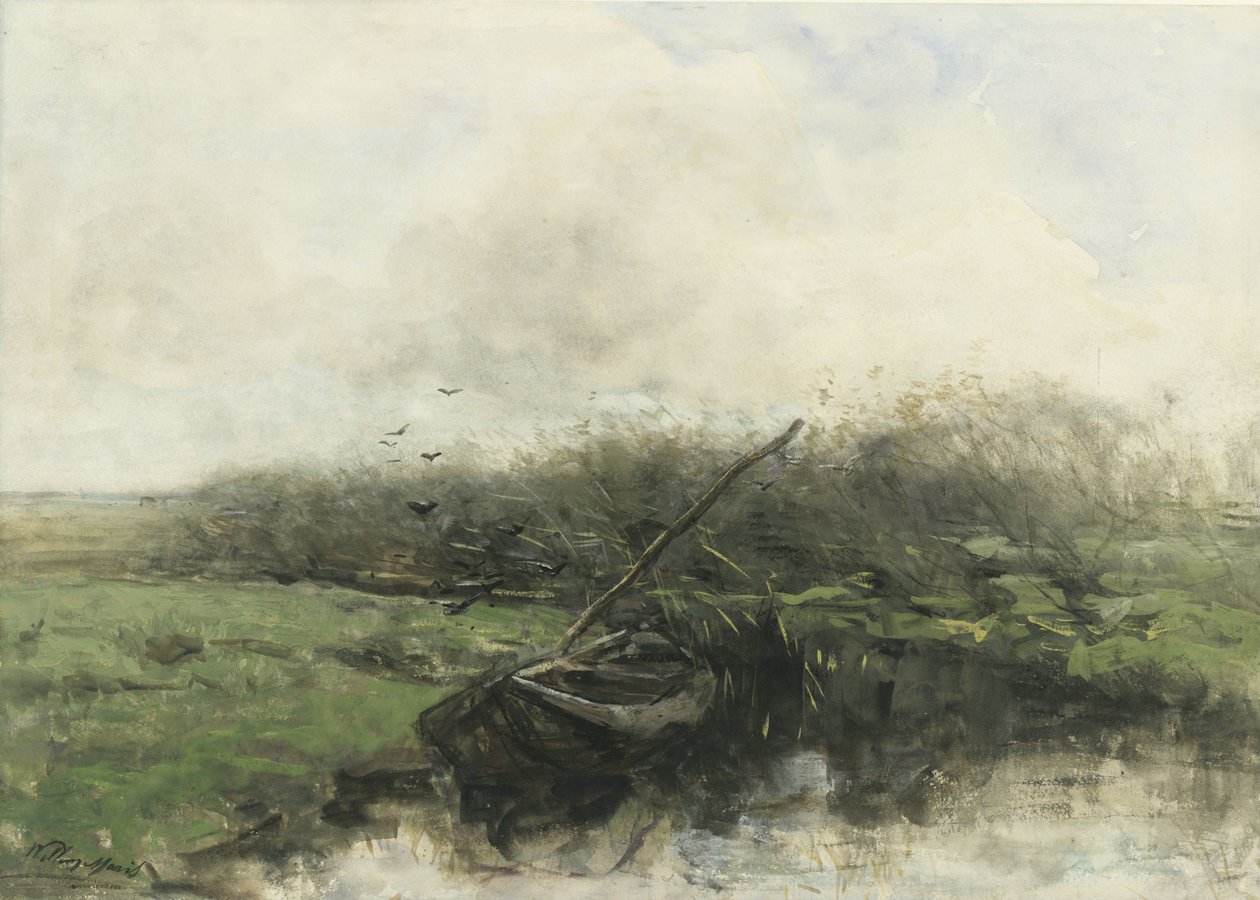 Ruderboot in einem Graben von Willem Maris