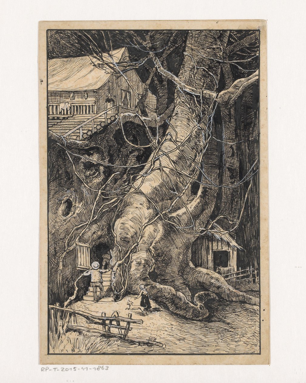 Miniaturhaus an einem Baum von Willem Wenckebach