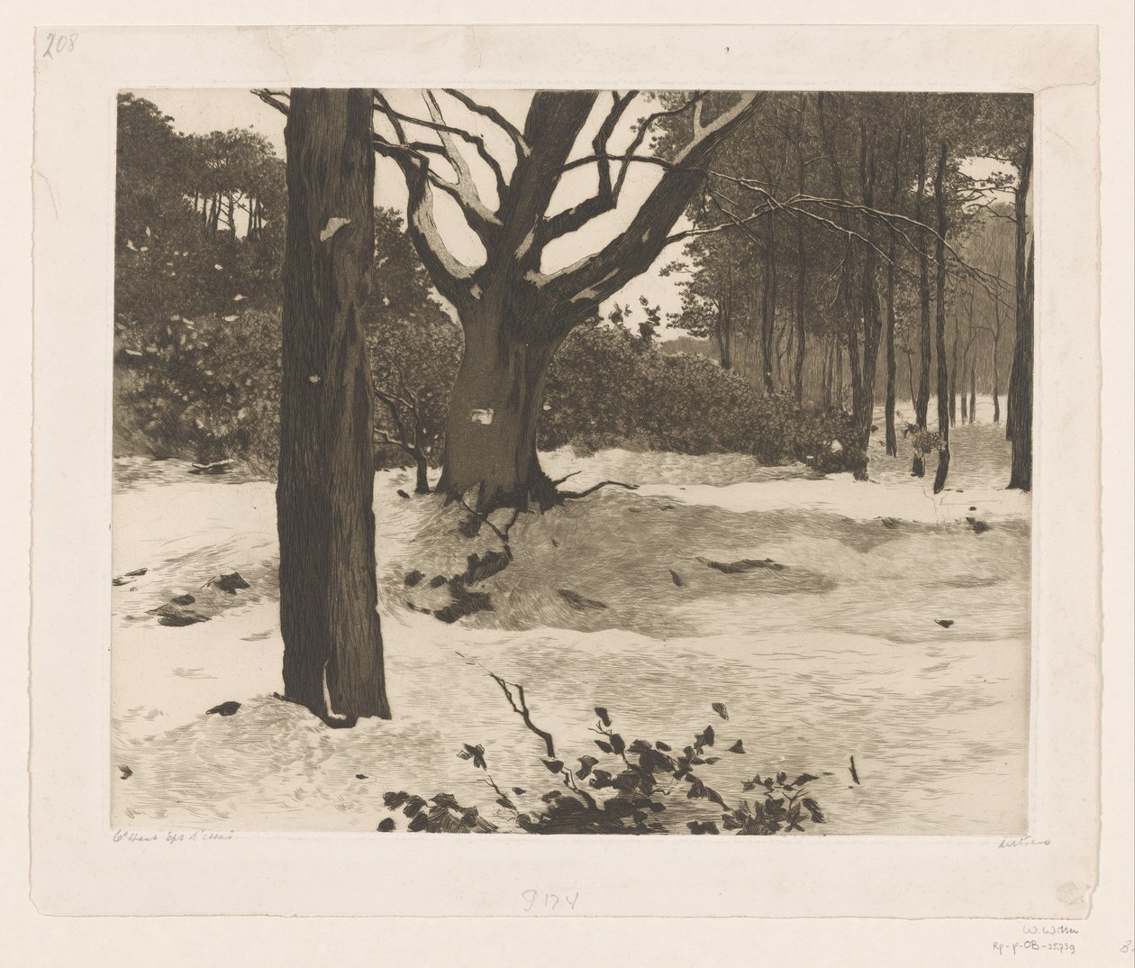 Verschneite Waldlandschaft in Ede von Willem Witsen (signed by artist)
