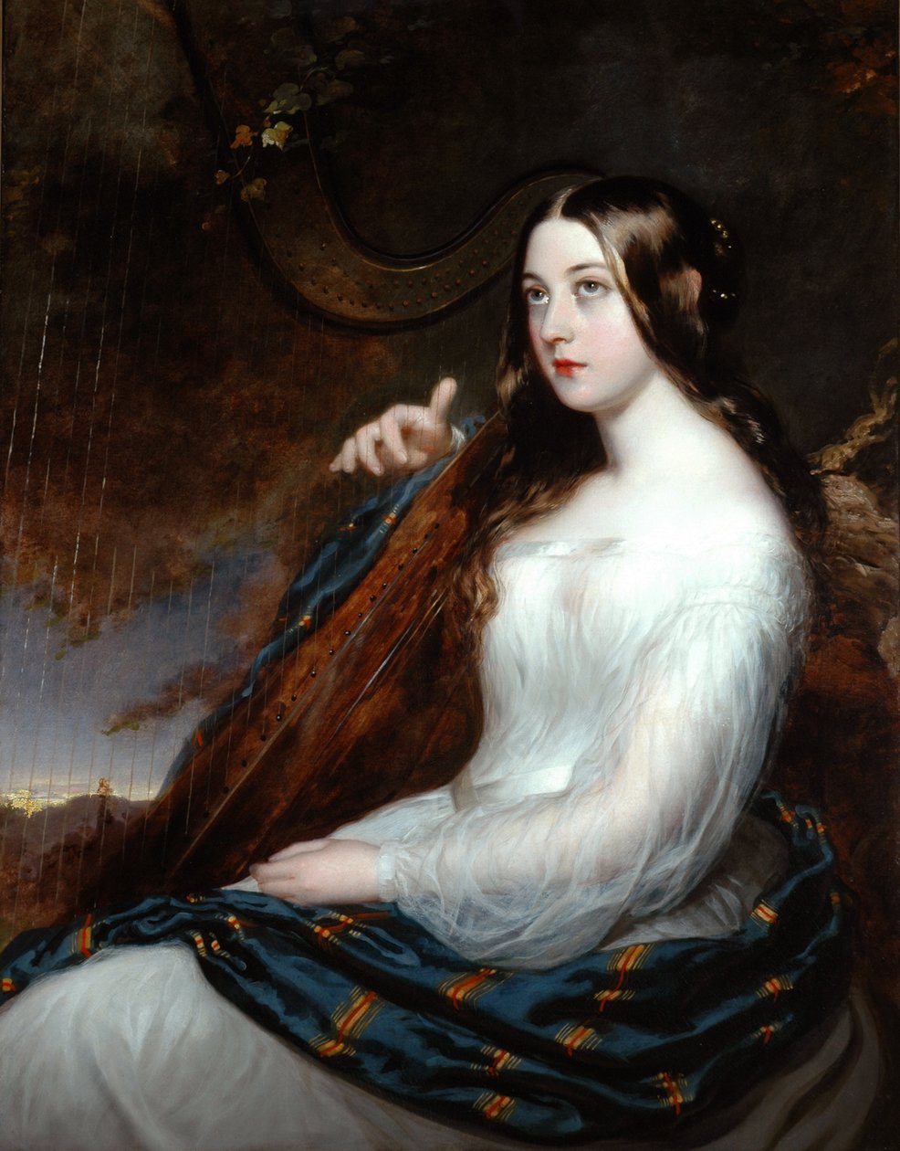 Sarah Curran spielt die Harfe, 1800 von William Beechey