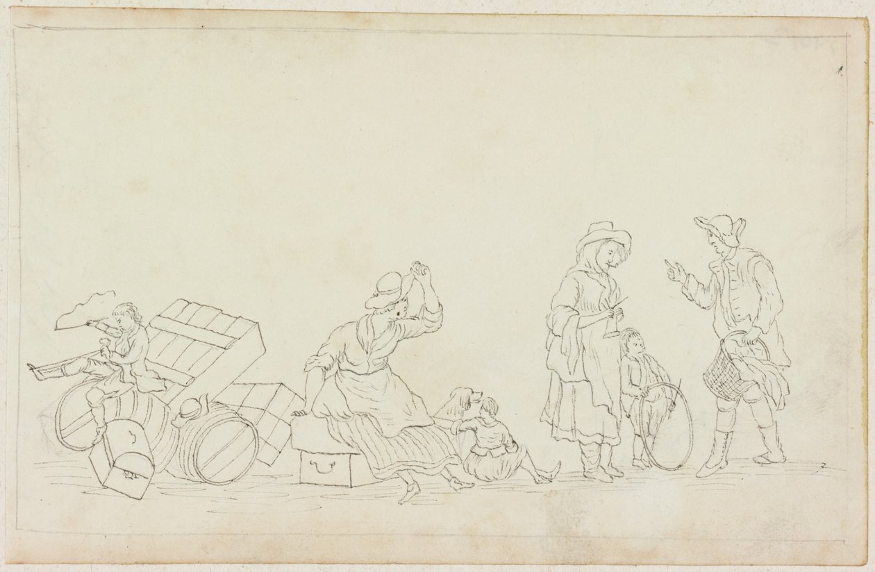 Rauchende Frau, Kinder, Mann und Frau von William Beilby