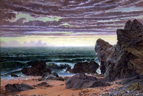 Sonnenuntergang über dem Meer von William Bell Scott