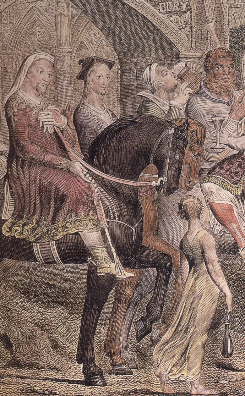 Blake-Cant-pilgrims-detail-b1 Farbige Gravur, 2. Zustand (1810) von William Blake