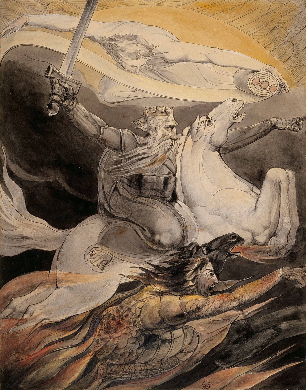 Der Tod auf einem fahlen Pferd von William Blake