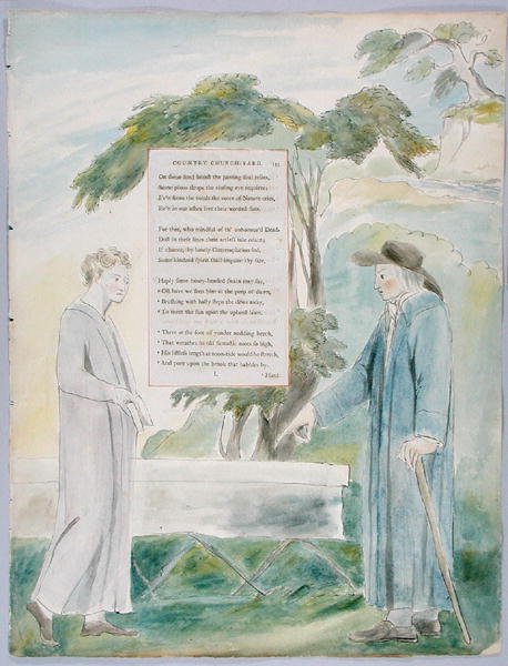 Elegie geschrieben in einem Landkirchhof, Design 113 aus Die Gedichte von Thomas Gray, 1797-98 von William Blake