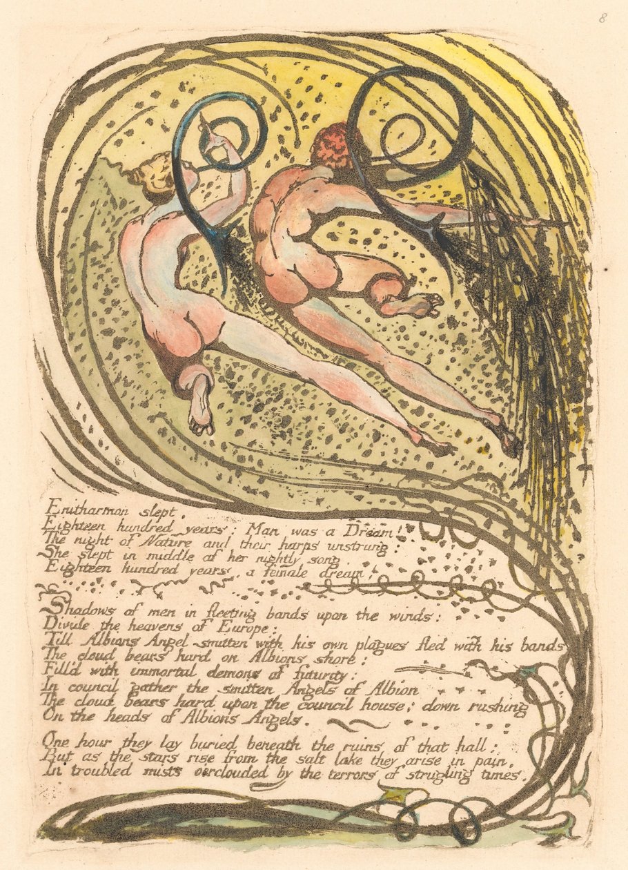 Europa. Eine Prophezeiung, Platte 10, Enitharmon schlief... (Bentley 12) von William Blake