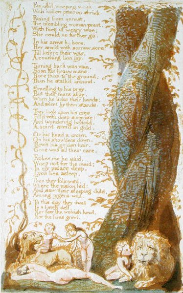 Verhungert, weinend, schwach..., Platte 7 aus Songs of Innocence, 1789 von William Blake