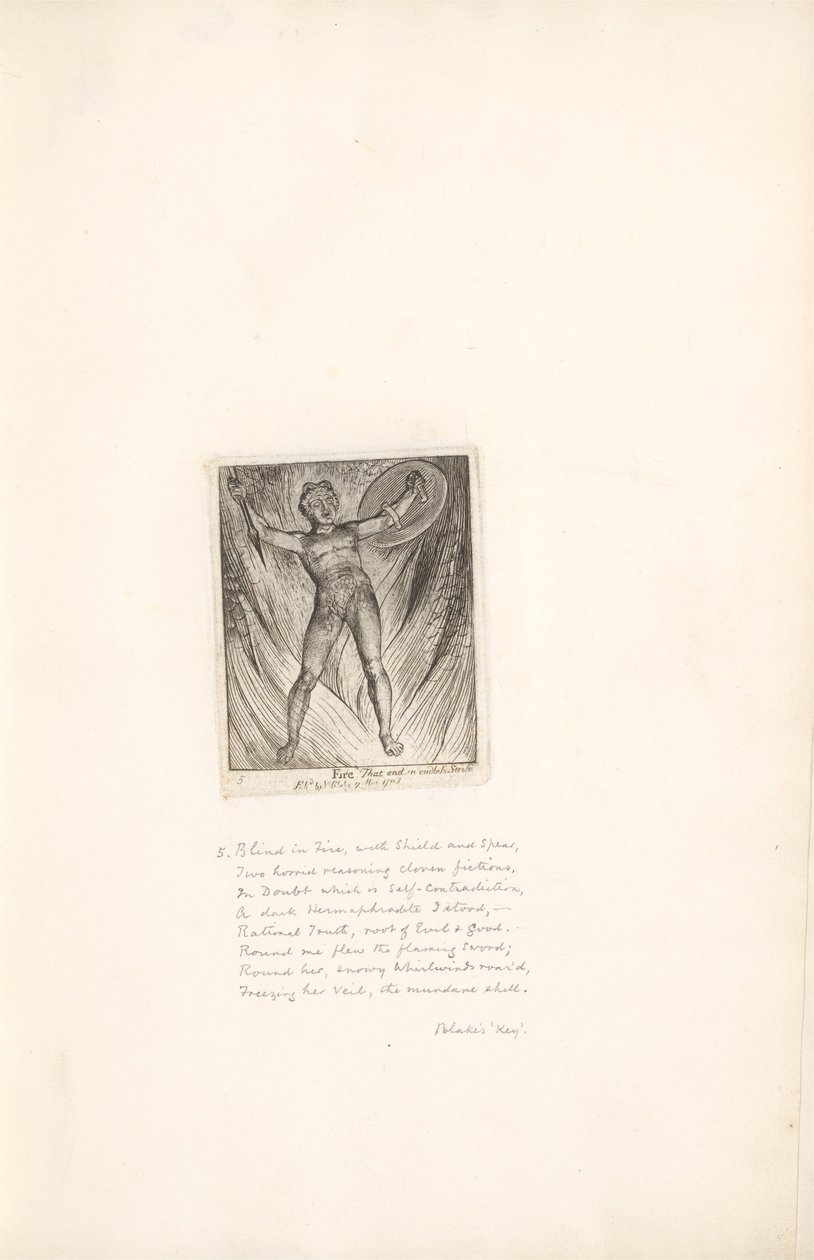 Für die Geschlechter. Die Tore des Paradieses, Tafel 7, Feuer von William Blake