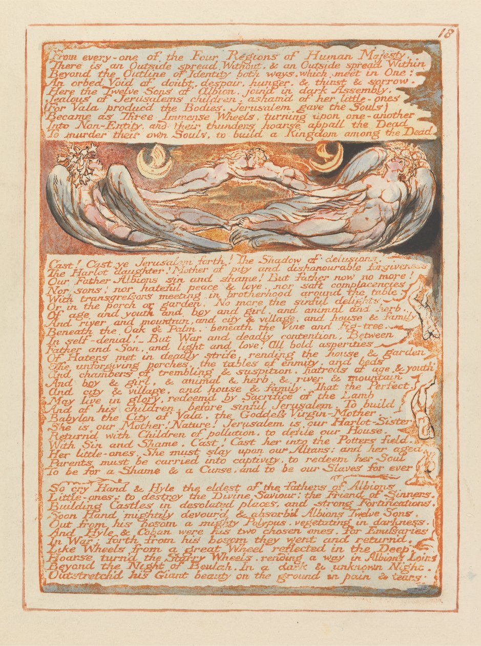 Aus jeder der vier Regionen..., Platte 18 aus Jerusalem, 1804-20 von William Blake