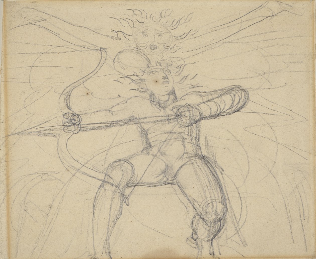 Hyperion, aus einer Studie für Grays Gedichte, Seite 46 von William Blake
