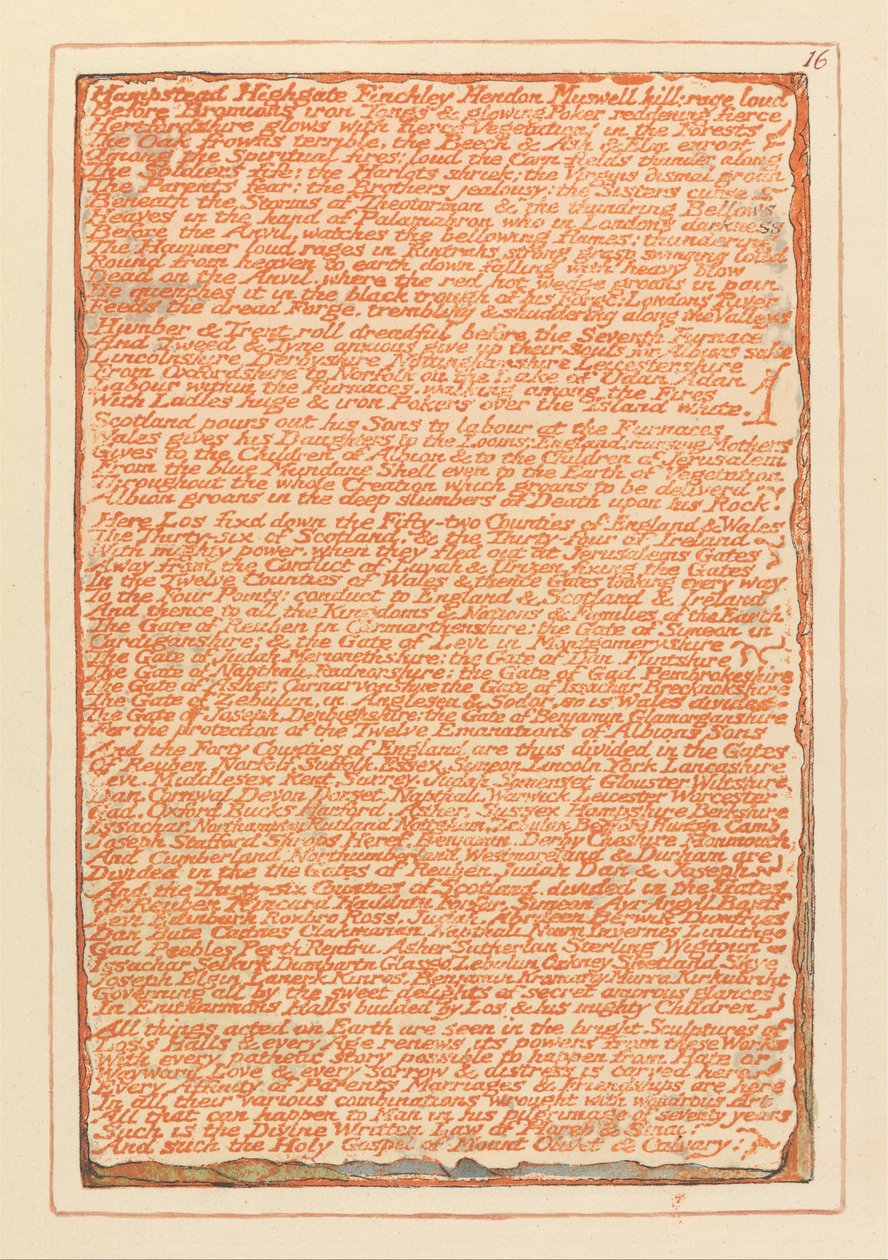 Jerusalem, Tafel 16 von William Blake