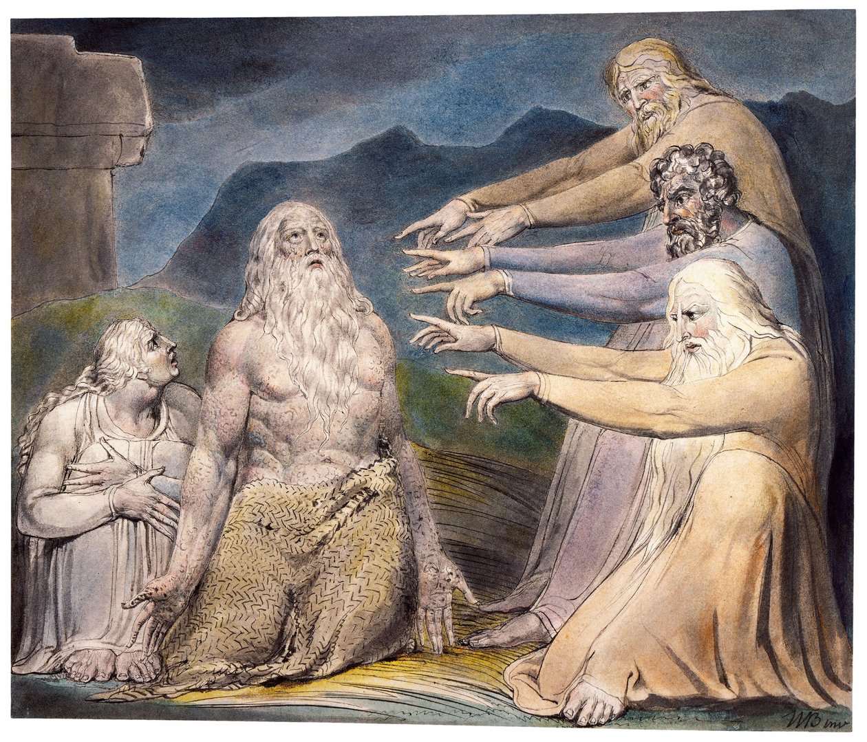Hiob wird von seinen Freunden getadelt von William Blake