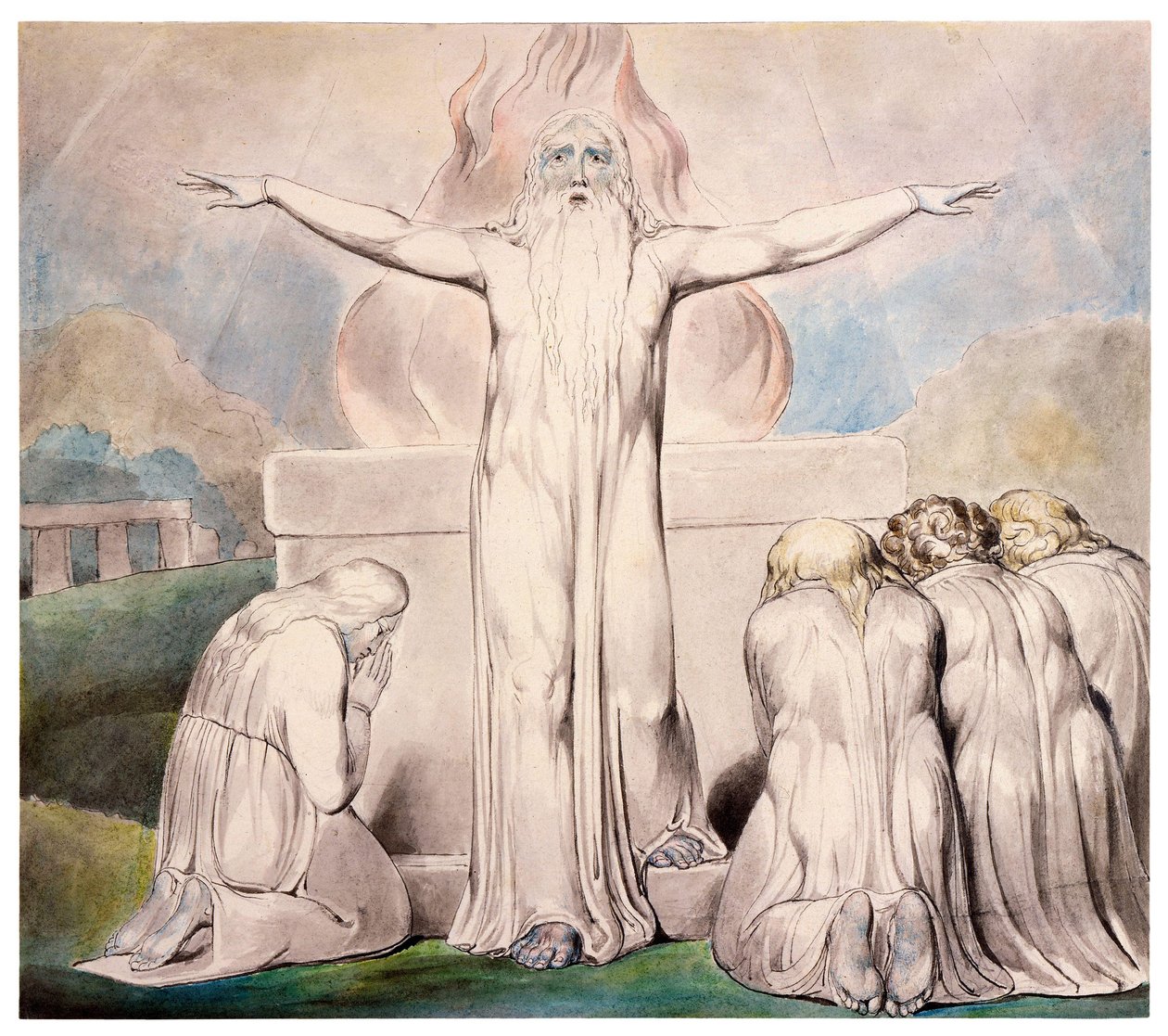Hiobs Opfer Butts Set von William Blake