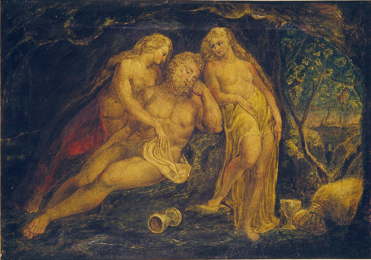 Lot und seine Töchter von William Blake