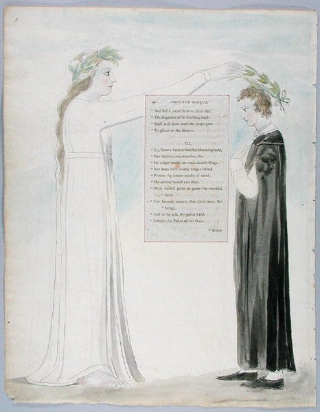 Ode für Musik, Design 100 aus Die Gedichte von Thomas Gray, 1797-98 von William Blake