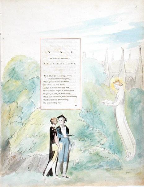 Ode auf eine entfernte Aussicht auf das Eton College, aus Die Gedichte von Thomas Gray, veröffentlicht 1797-98 von William Blake