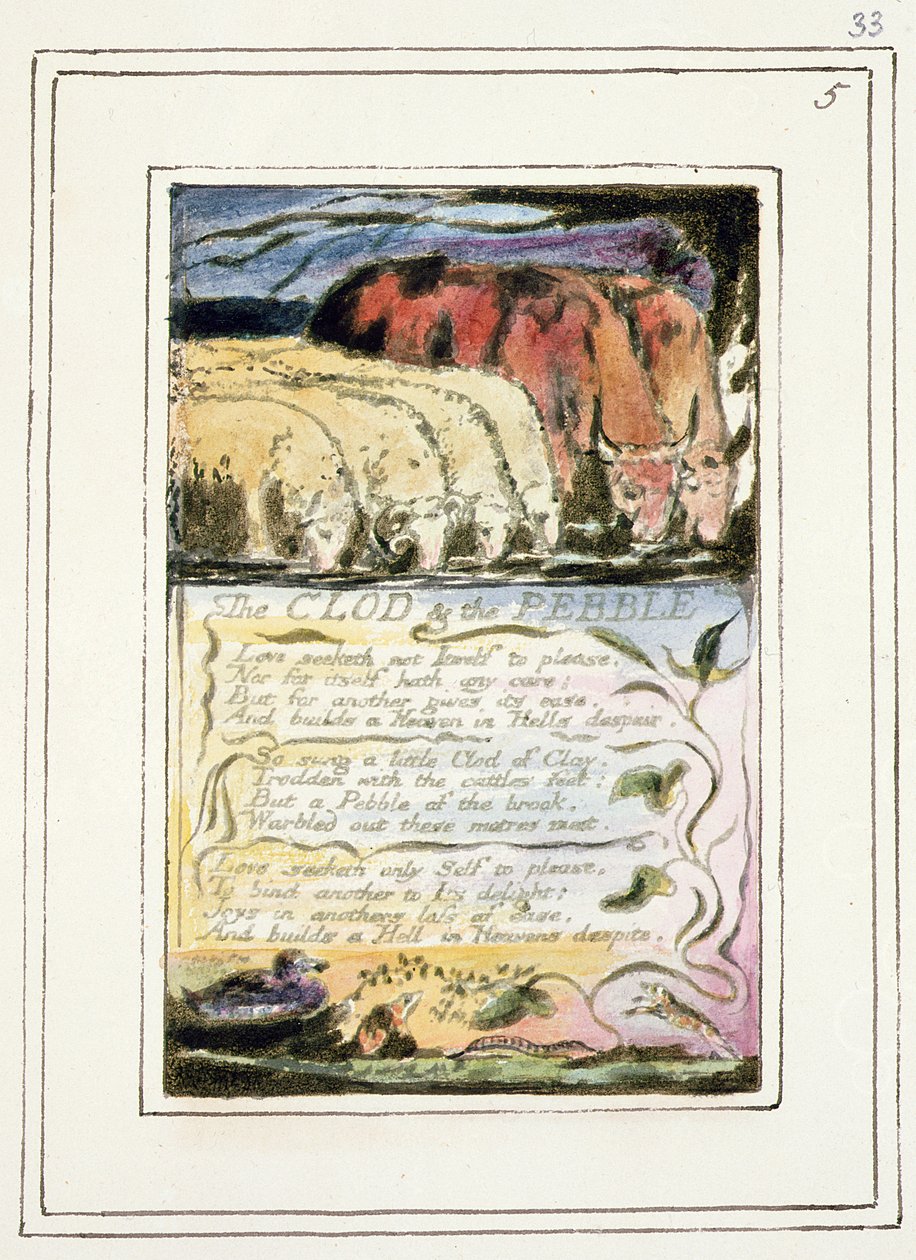 Der Klumpen und der Kiesel: Platte 33 aus Songs of Innocence and of Experience (Kopie R) ca. 1802-08 von William Blake