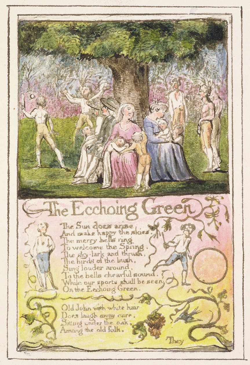 Das Echoing Green: Platte 5 aus Songs of Innocence and of Experience (Kopie R) c.1802-08 von William Blake