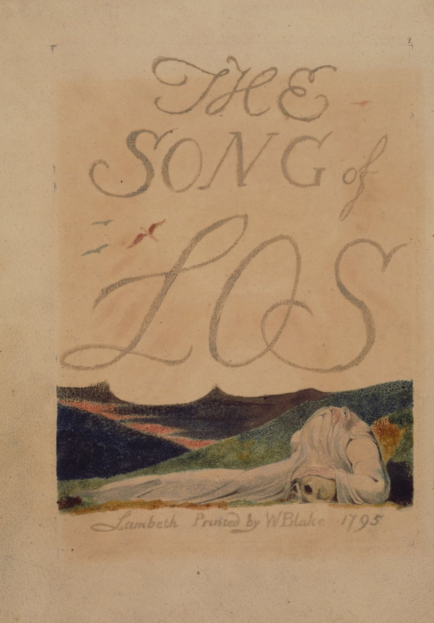 Tafel 2 aus The Song of Los, Kopie B, in der Sammlung der Library of Congress von William Blake