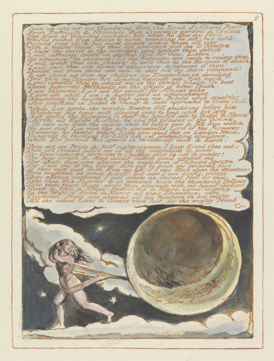 Erhob sich gegen mich..., Platte 8 aus Jerusalem, 1804-20 von William Blake