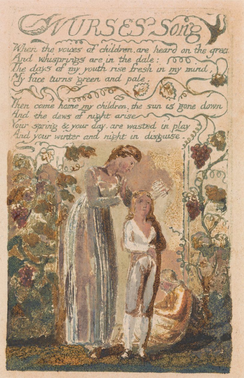 Lieder der Unschuld und der Erfahrung, Platte 37, Das Lied der Krankenschwester (Bentley 38) von William Blake