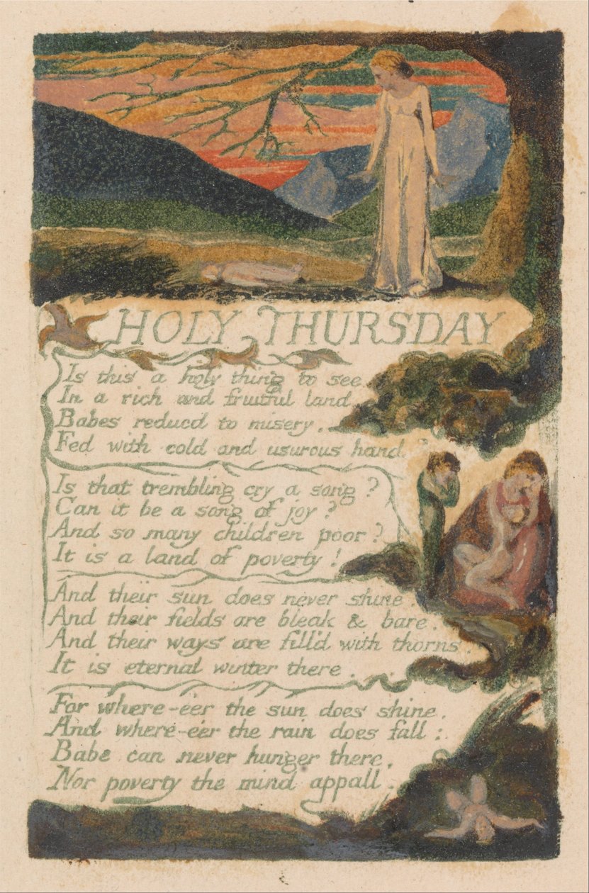 Lieder der Unschuld und der Erfahrung, Platte 38, Heiliger Donnerstag (Bentley 33) von William Blake