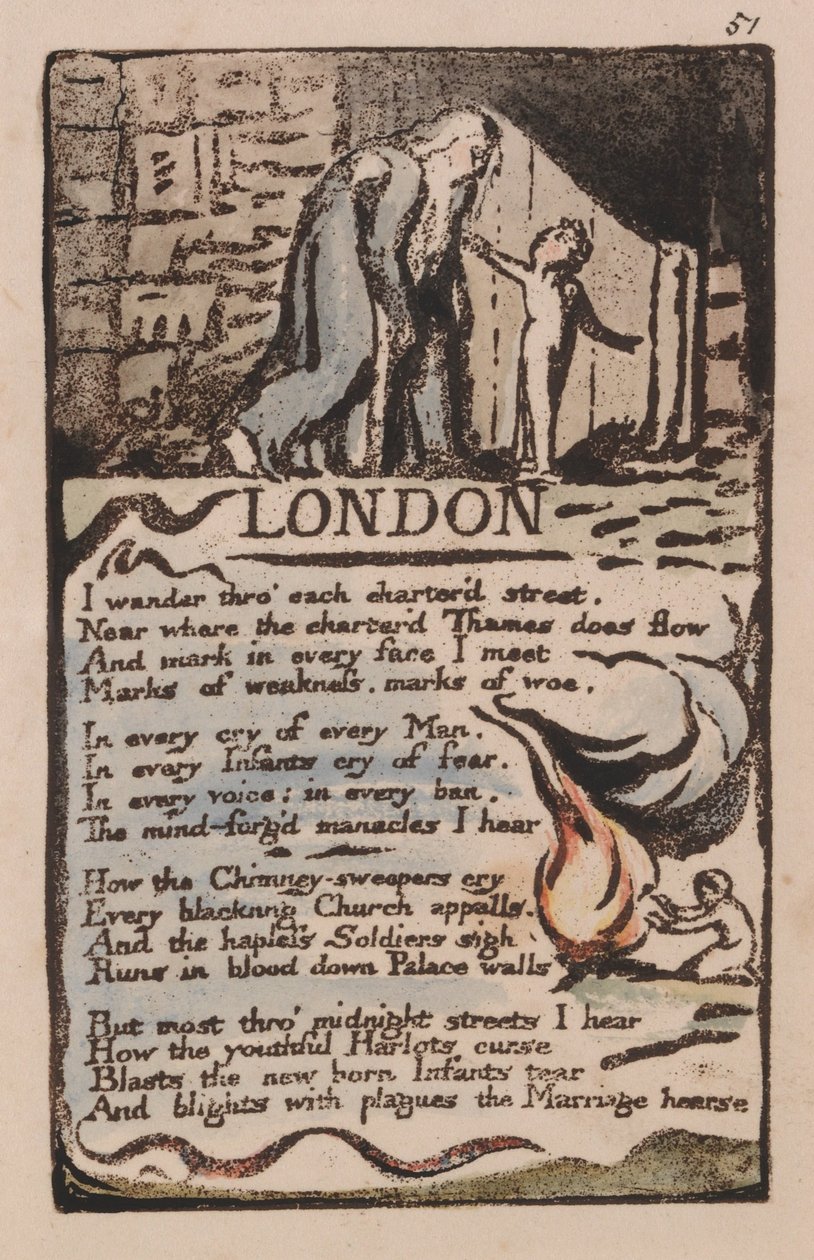 Lieder der Unschuld und der Erfahrung, Platte 51, London (Bentley 46) von William Blake