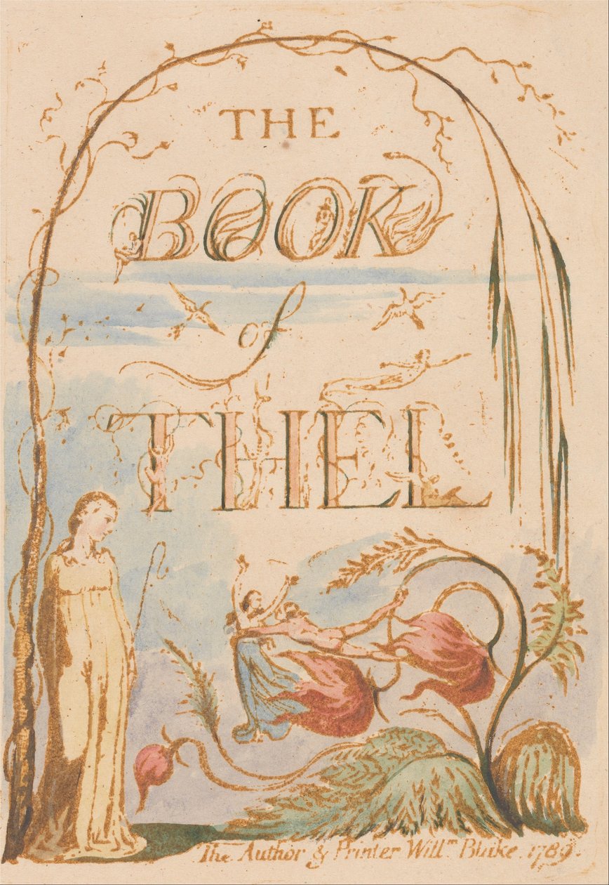 Das Buch Thel, Tafel 2, Titelseite von William Blake