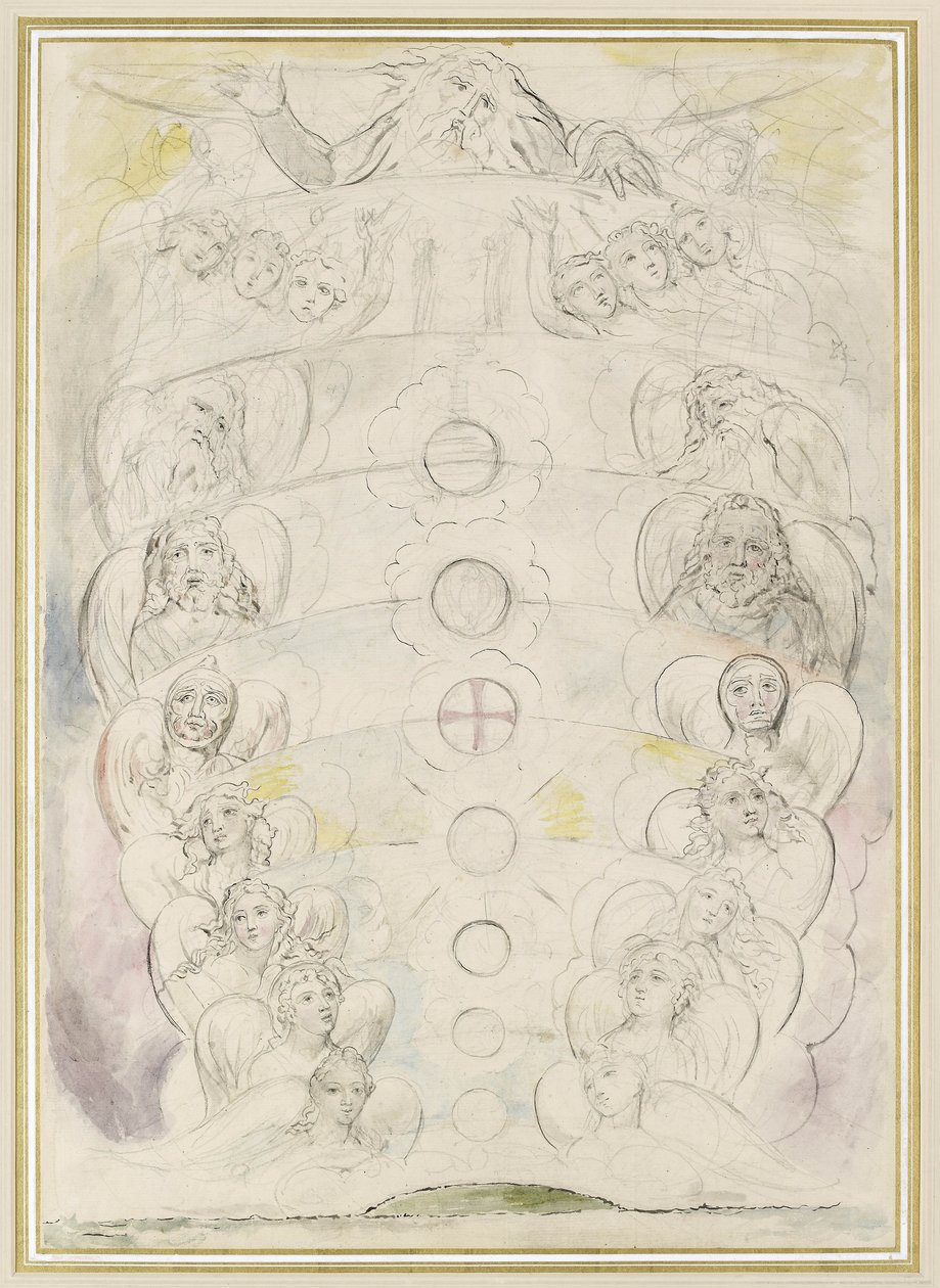 Die Gottheit, von der die neun Sphären ausgehen, Illustration zur 