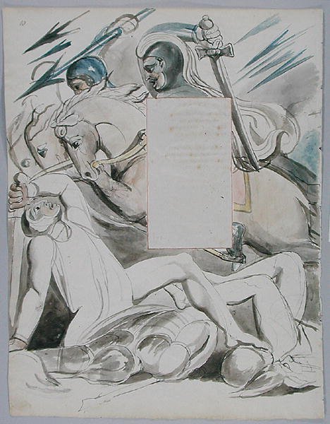 Die tödlichen Schwestern, Entwurf 76 aus Die Gedichte von Thomas Gray, 1797-98 von William Blake