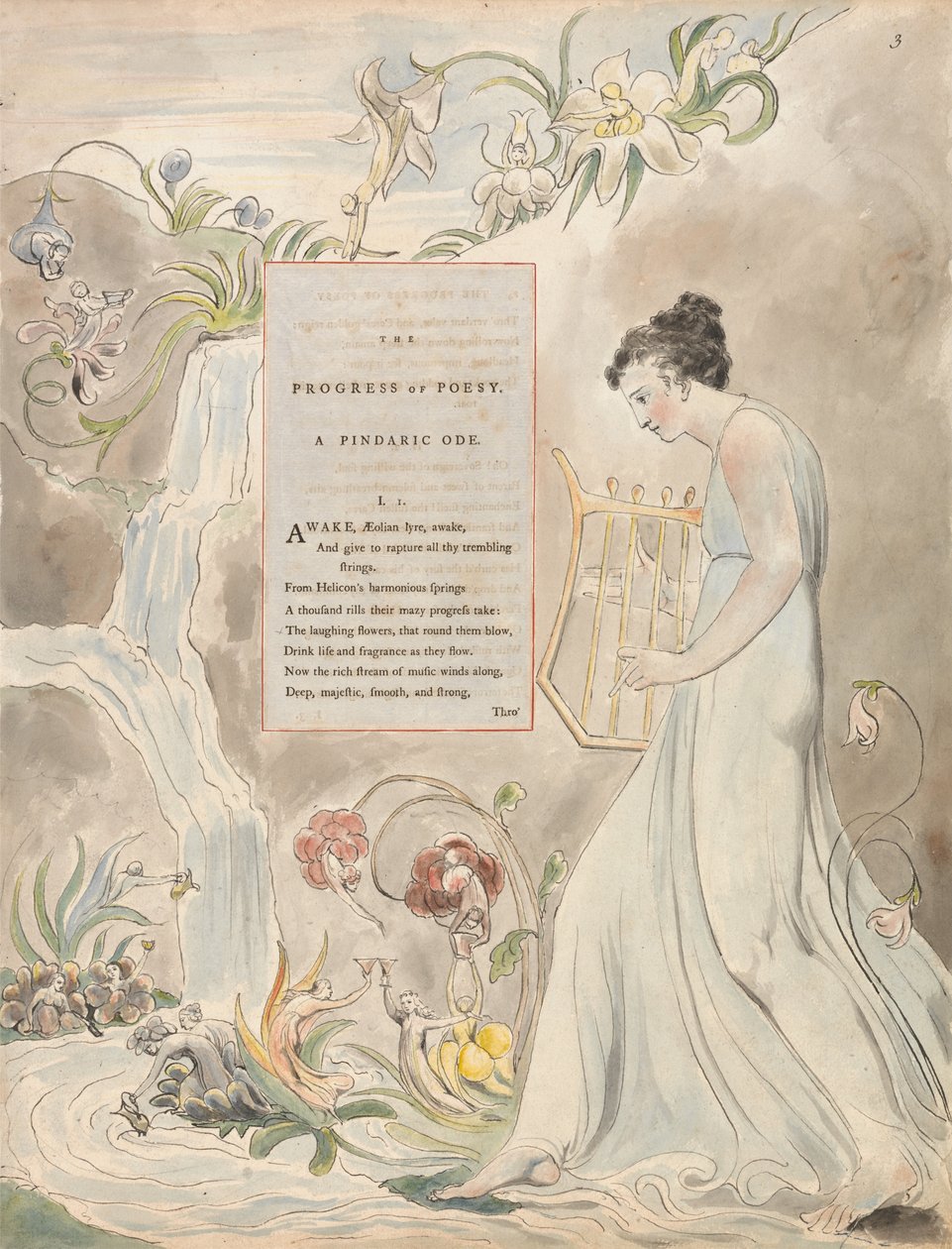 Die Gedichte von Thomas Gray, Design 43, Der Fortschritt der Poesie von William Blake