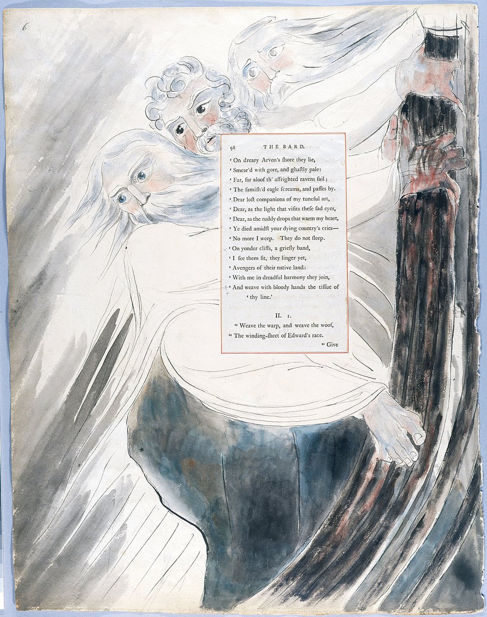 Die Gedichte von Thomas Gray, Design 58, Der Barde 06 von William Blake
