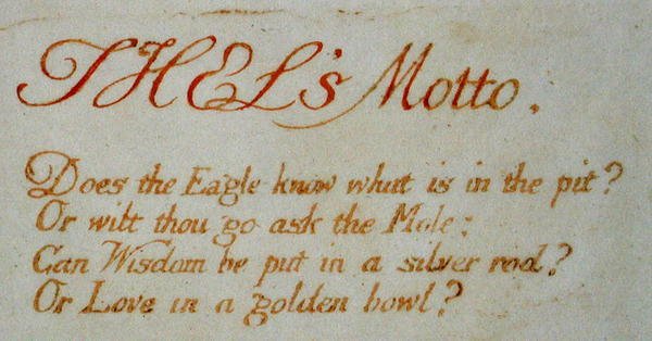 Thels Motto..., Platte 1 aus Das Buch von Thel, 1789 von William Blake