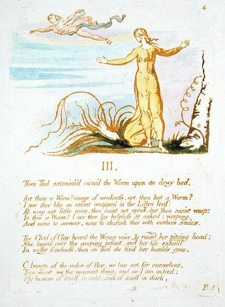 Dann war Thel erstaunt..., Platte 6 aus Das Buch Thel, 1789 von William Blake