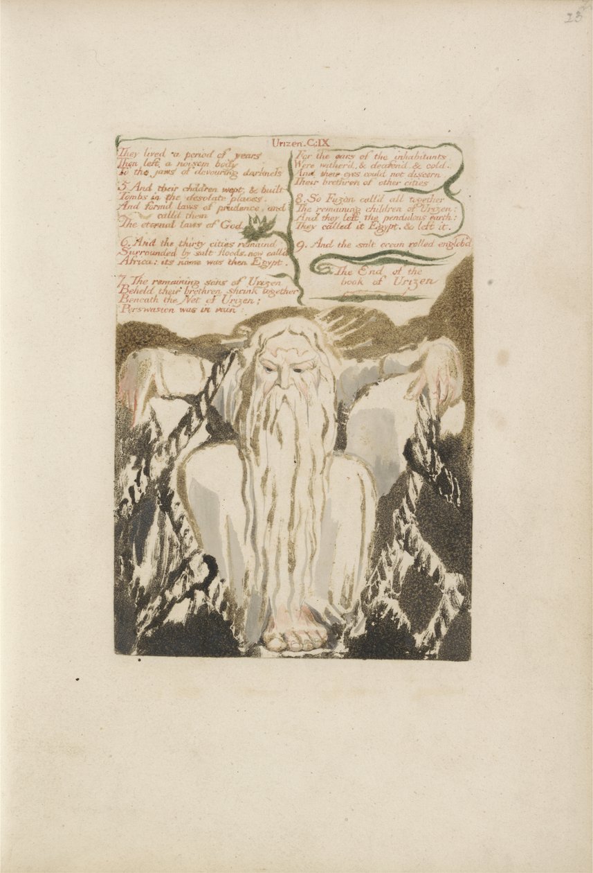Sie lebten eine Zeitspanne von Jahren..., Platte 27 aus Das erste Buch von Urizen von William Blake