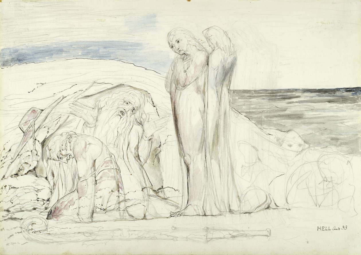 Ugolinos Erzählung, Illustration zur Göttlichen Komödie von Dante Alighieri, 1824-27 von William Blake