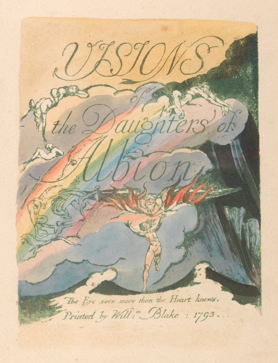 Visionen der Töchter Albions, Tafel 2, Titelseite von William Blake