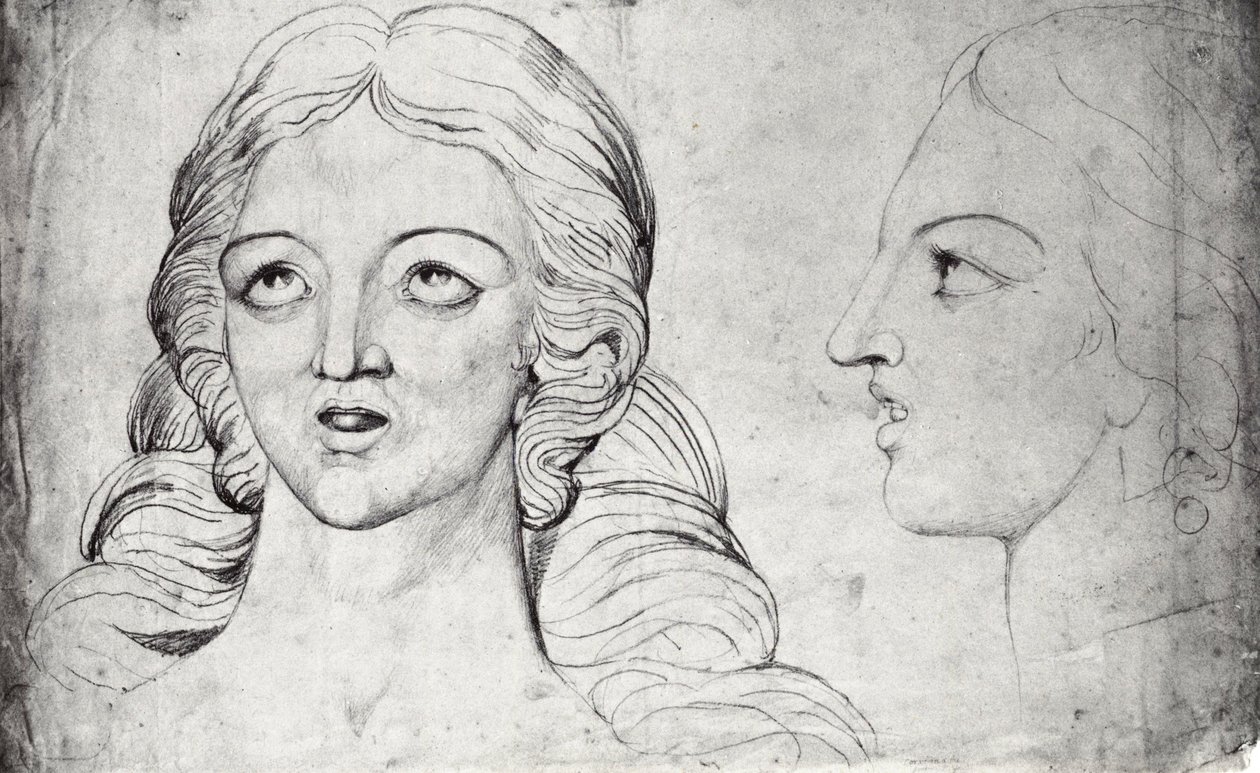 William Blake, Visionärer Kopf von Corinna der Thebanerin, ca. 1820 von William Blake