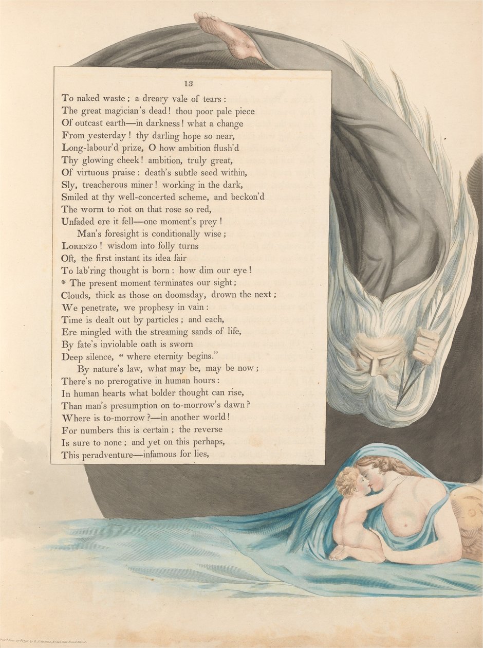 Youngs Nachtgedanken, Seite 13, Der gegenwärtige Moment beendet unser Sichtfeld von William Blake