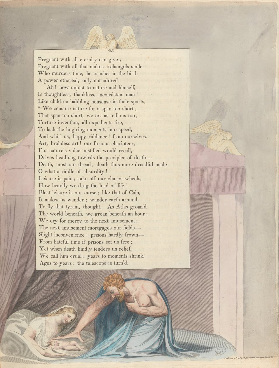 Youngs Nachtgedanken, Seite 23, Wir tadeln die Natur für eine zu kurze Spanne von William Blake