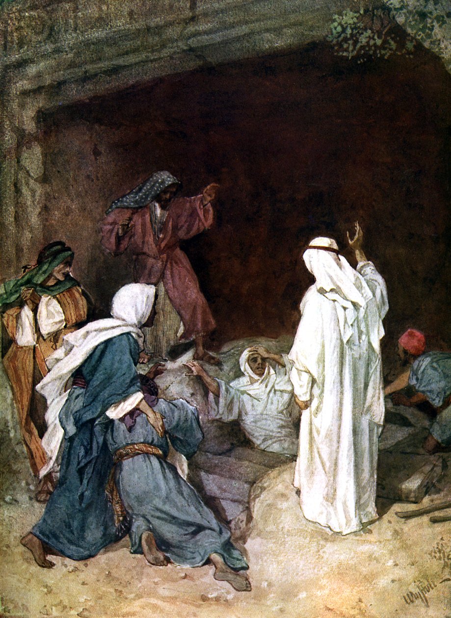 Jesus erweckt Lazarus - Bibel von William Brassey Hole