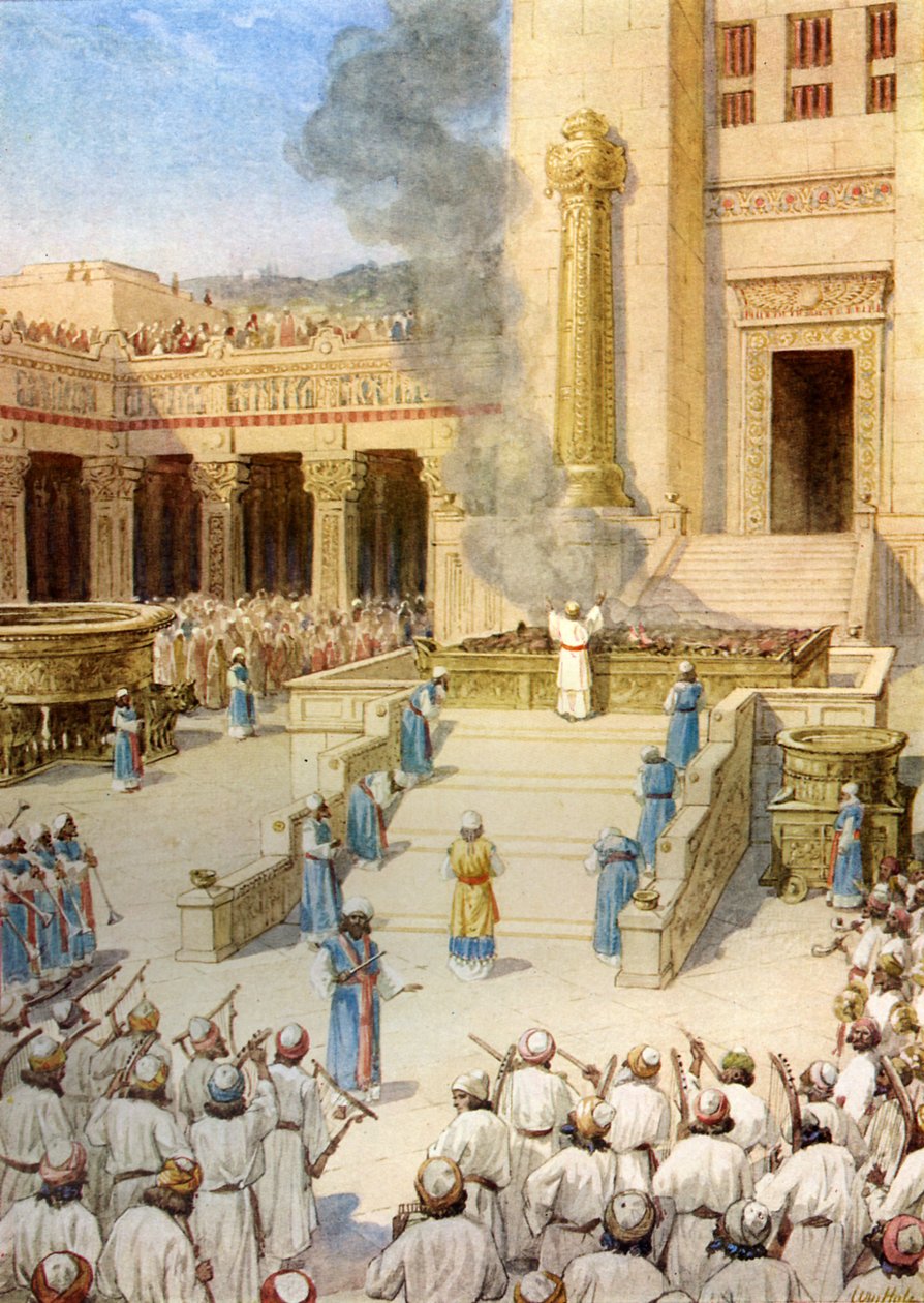Die Einweihung des Tempels in Jerusalem, gebaut von König Salomo - Bibel von William Brassey Hole