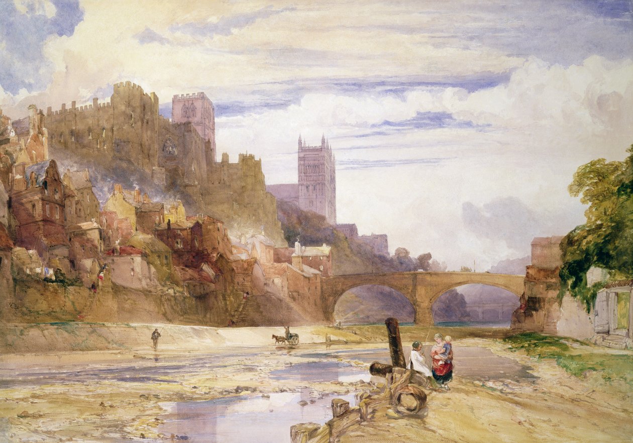 Durham vom Fluss aus von William Callow