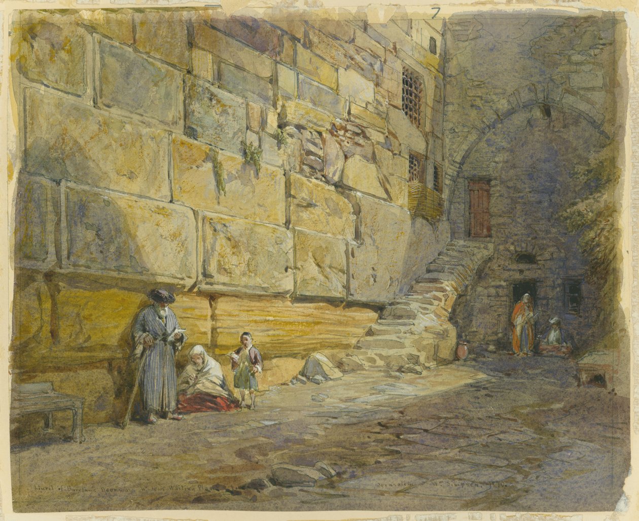 Türsturz von Barclays Tür, nahe der Klagemauer, Jerusalem, 1870 von William Crimea Simpson