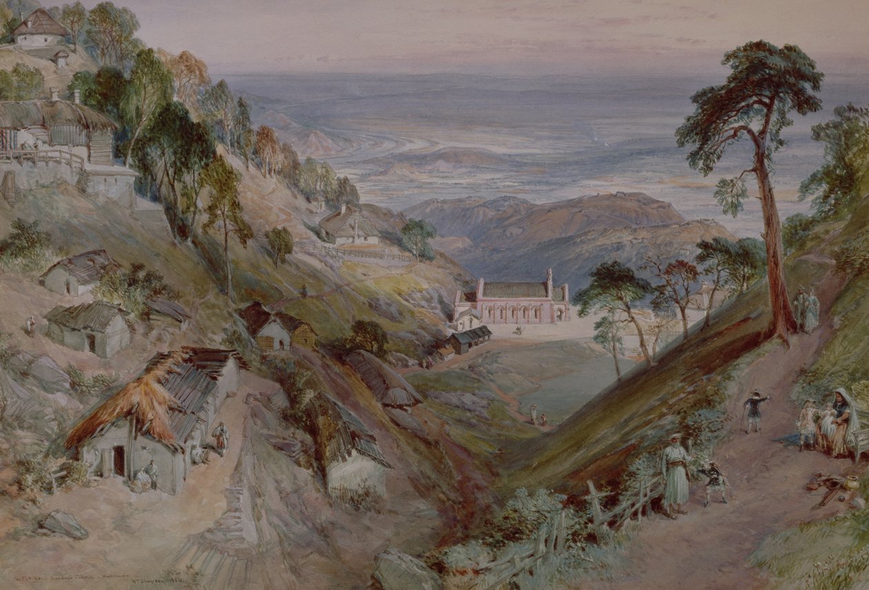 Die Ebenen, Landour Kirche, Mussoorie, 1884 von William Crimea Simpson