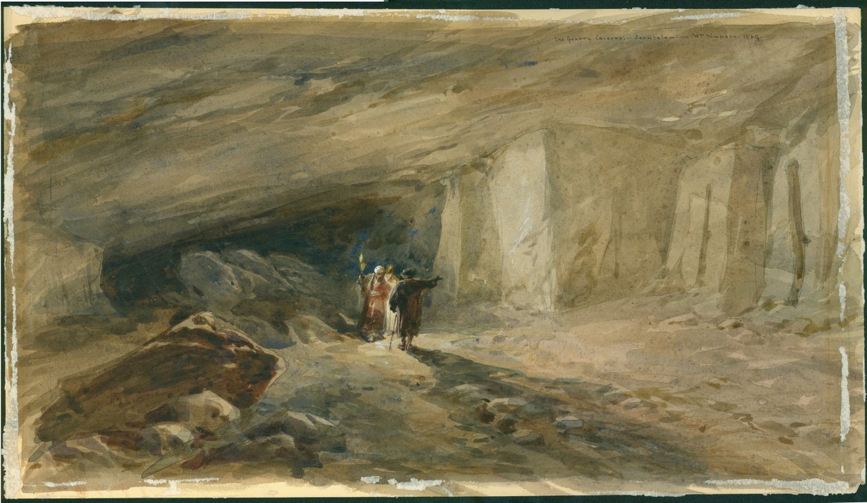 Die Steinbruchhöhlen, Jerusalem, 1869 von William Crimea Simpson