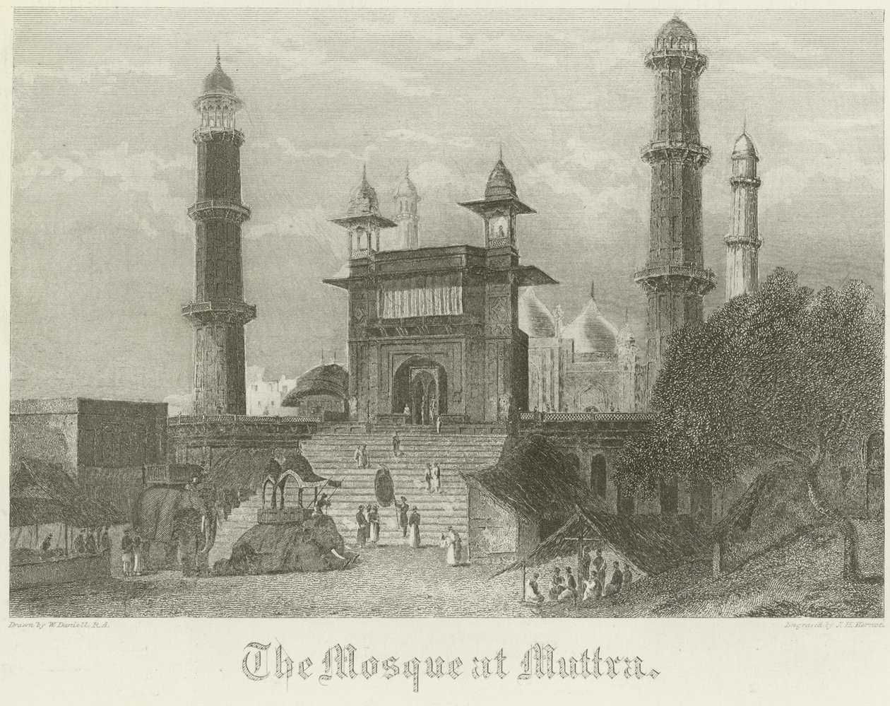 Die Moschee in Muttra von William Daniell