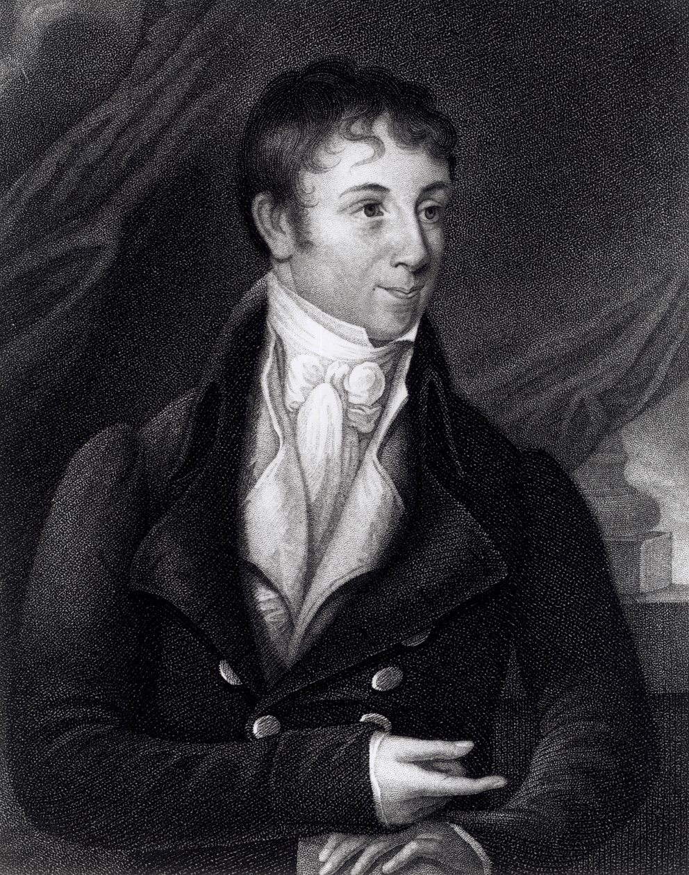 Charles Brockden Brown (1771-1810) graviert von John B. Forrest (1814-70) nach einem Miniaturbild, 1805 von William Dunlap