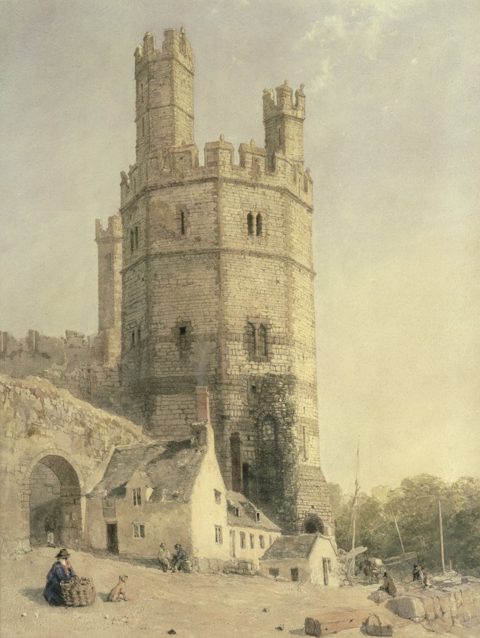 Caernarfon Castle, um 1842-52 von William Evans