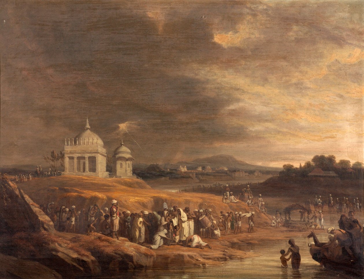 Indische Landschaft mit einem Begräbnis von William Frederick Witherington